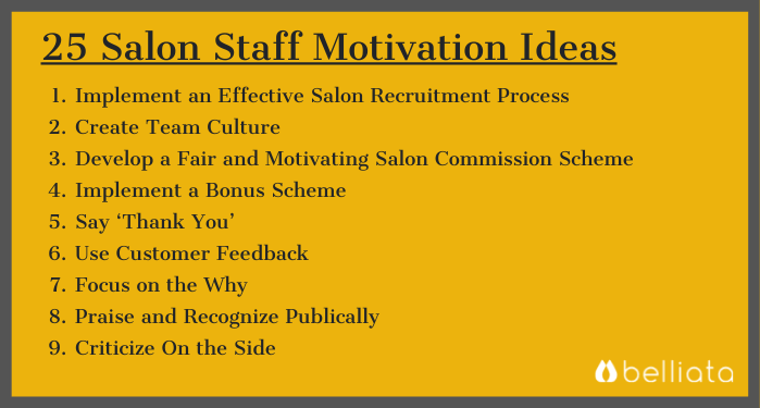 25 salon staff motivation ideas