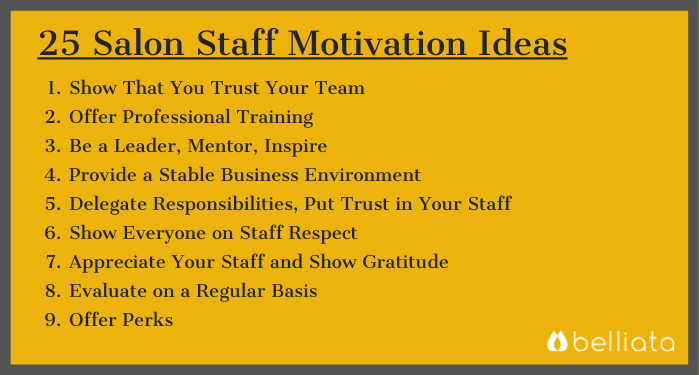 25 salon staff motivation ideas