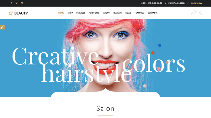 beauty salon hair wordpress-theme