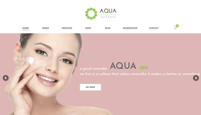 beauty salon wordpress theme aqua