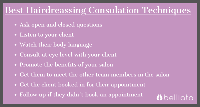 best hairdressing consultation techniques