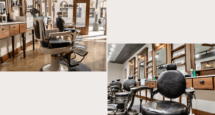 Old school barbershop interior design