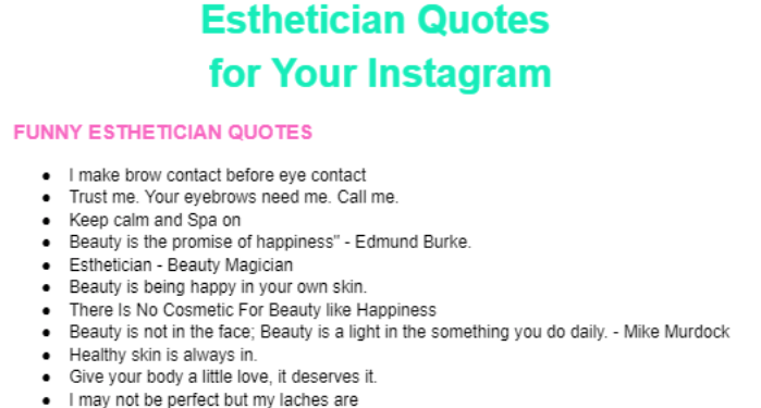 Esthetician Quotes