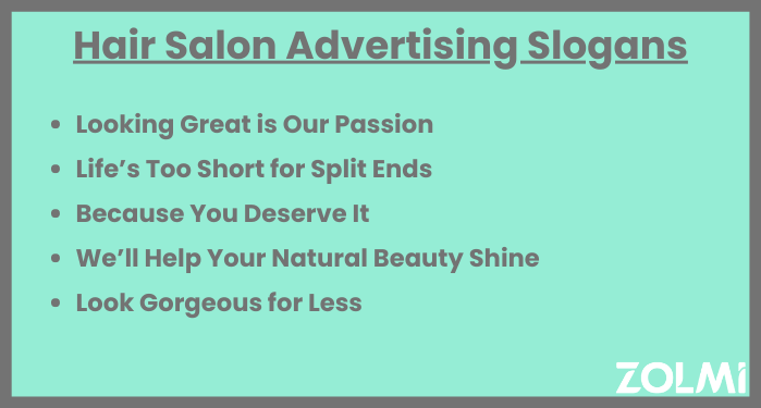 Hair salon advertising slogans