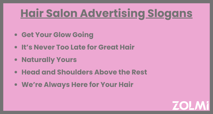Hair salon advertising slogans