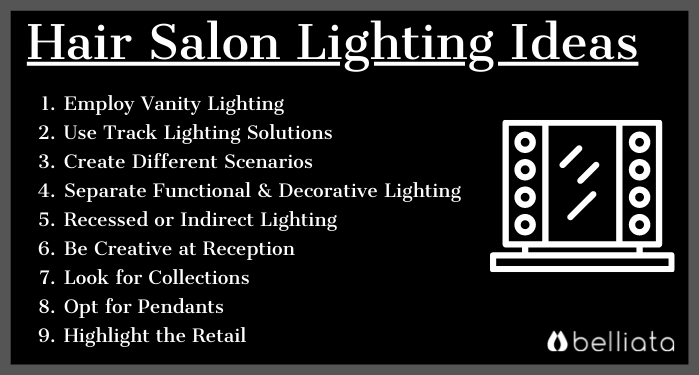 Hair salon lighting ideas