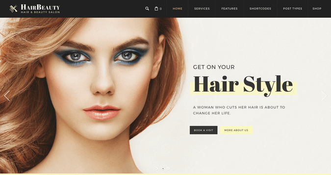 hair salon wordpress theme beauty