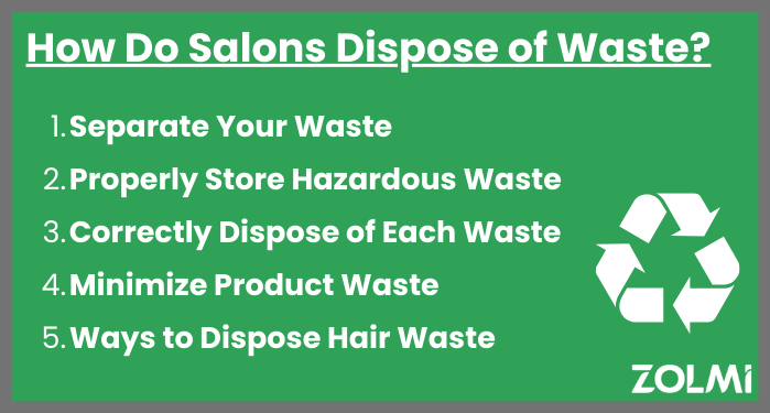 How do salons dispose of waste?