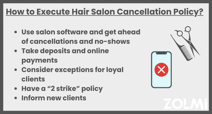 how execute salon cancellation policy