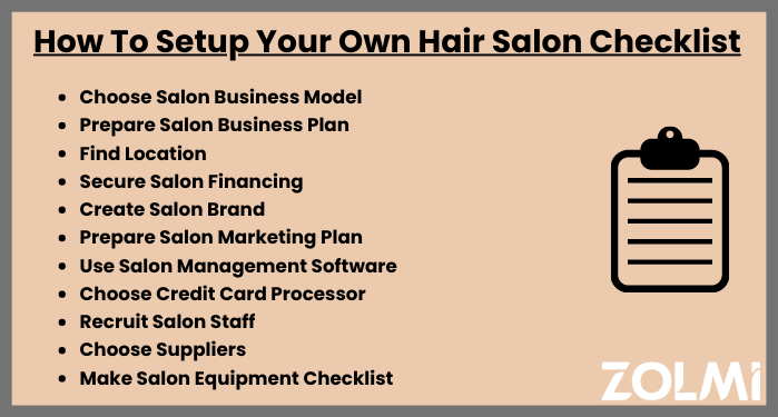 How to setup your own hair salon checklist