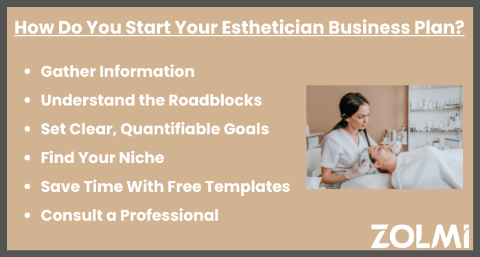 How do you start your esthetician business plan?