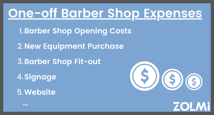 Main on-off barber shop expenses