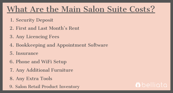 main salon suite costs
