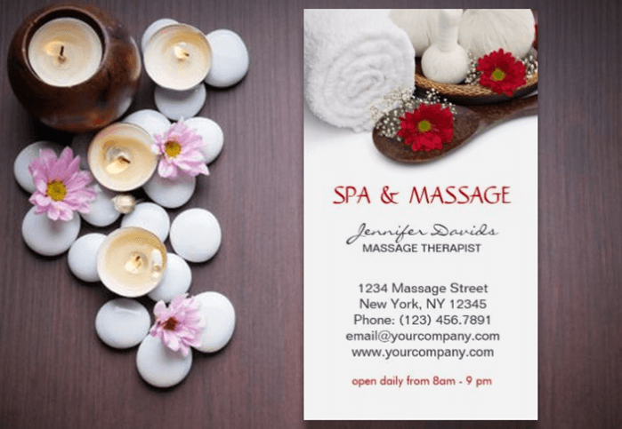 Massage spa business card idea