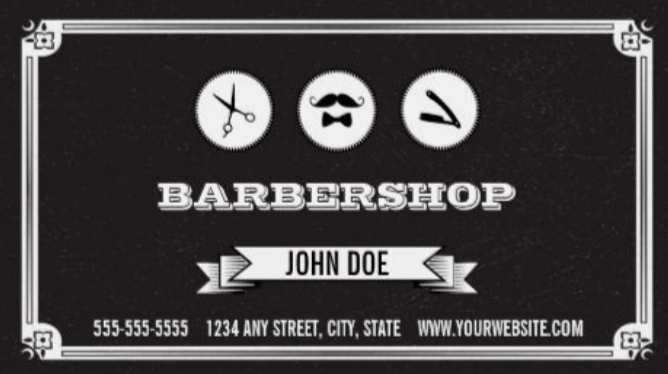 Modern barber business card