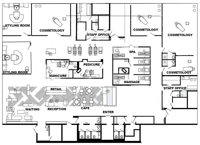Multiple salon layout plan