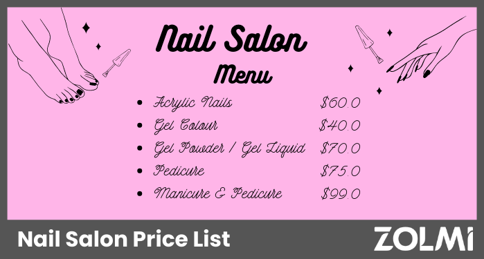 Nail Salon Price List