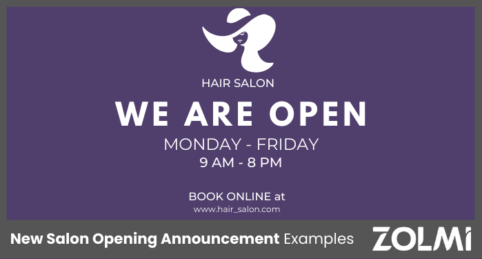 New Salon Opening Announcement Examples
