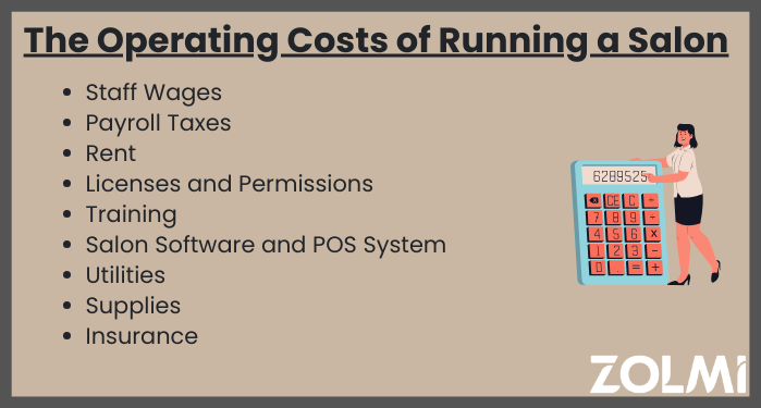 Operating costs of running a salon