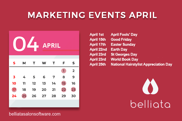 Salon marketing calendar April 2022