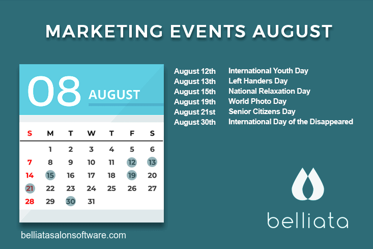 Salon marketing calendar August 2022