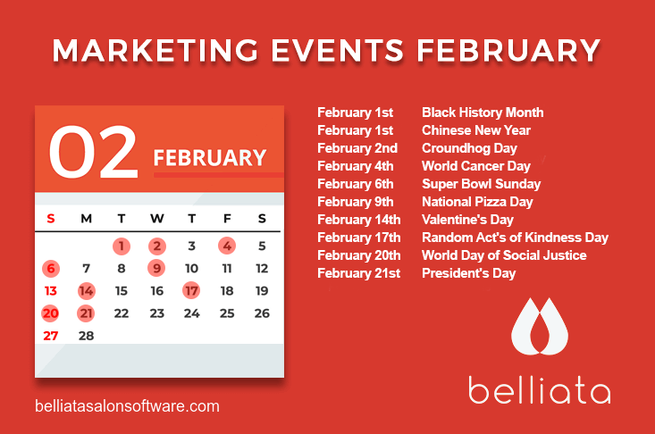Salon marketing calendar February 2022