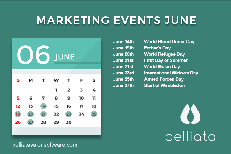 Salon marketing calendar June 2022