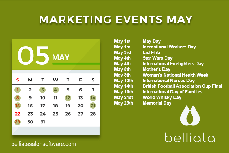 Salon marketing calendar May 2022