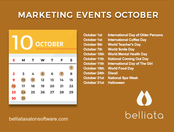 Salon marketing calendar October 2022