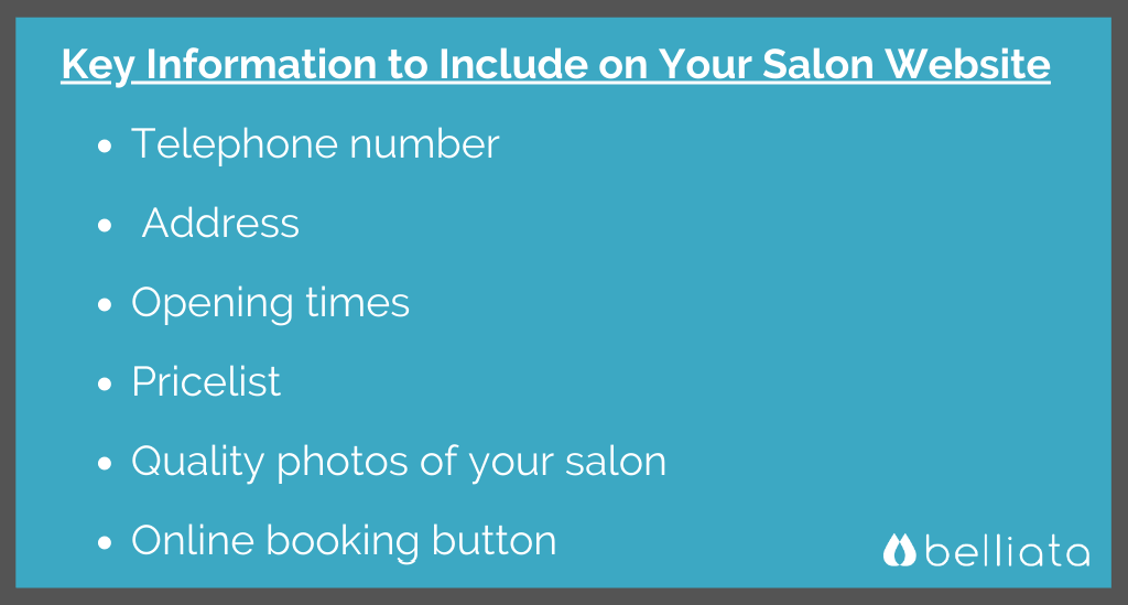Key Information to Include on a Salon Website