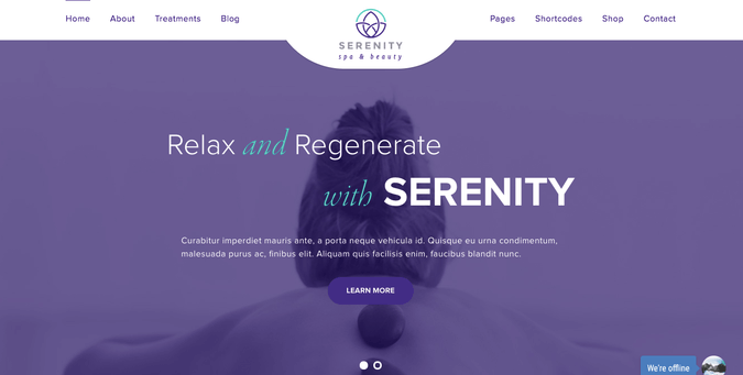 serenity salon wordpress theme