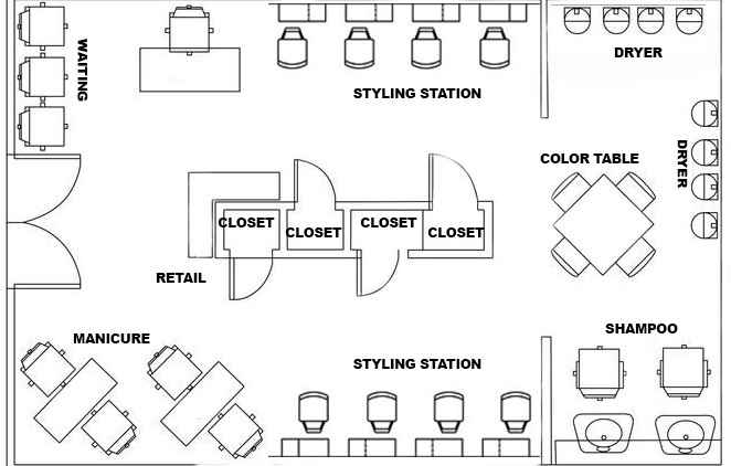 Small salon layout plan
