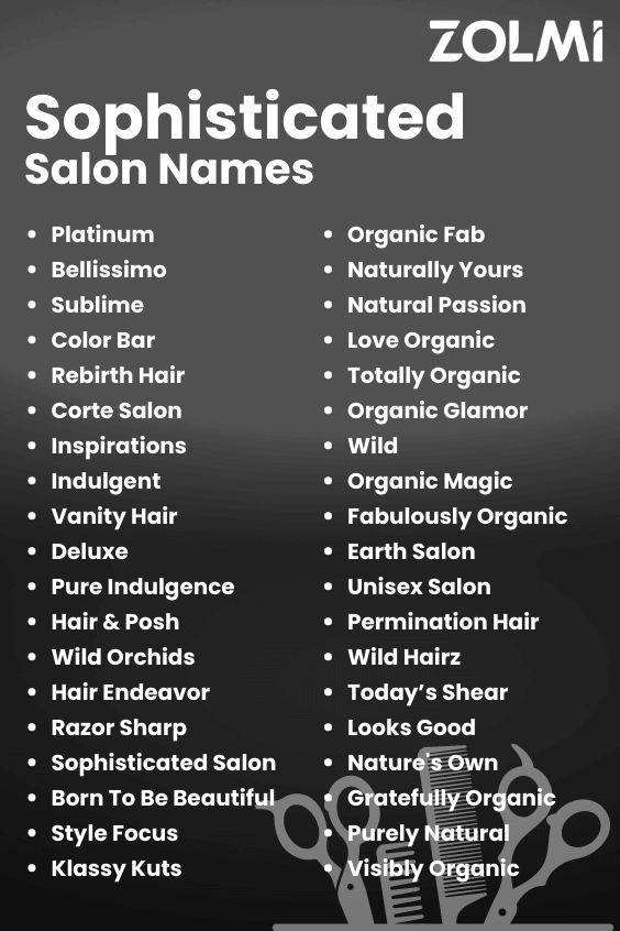 Sophisticated salon names examples