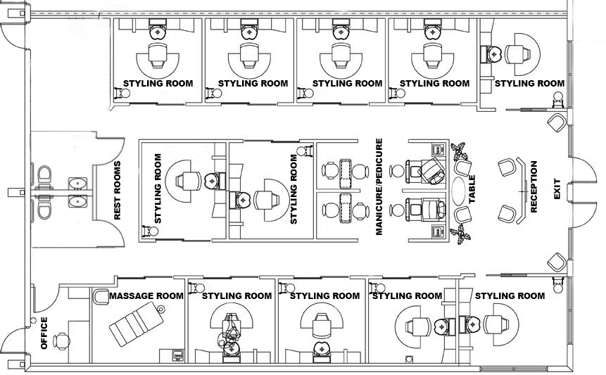Suite salon layout plan
