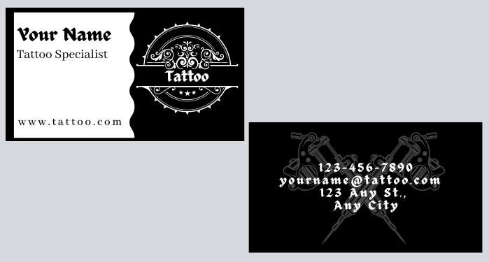 Tattoo shop business card template