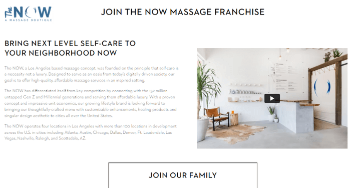 Massage franchise opportunity