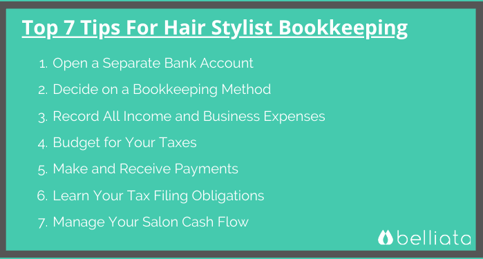 tips for hair stylists bookkeeping