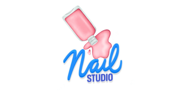 Vintage nail salon logo