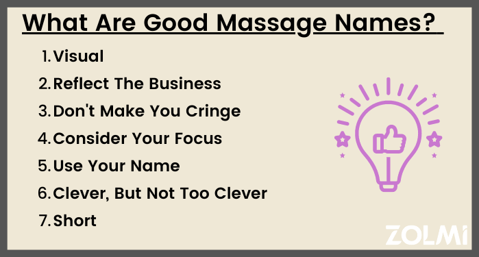 What are good massage names