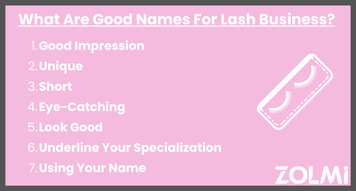 What are good names for lash business?