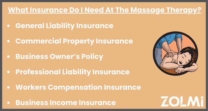 What insurance do I need at the massage therapy?