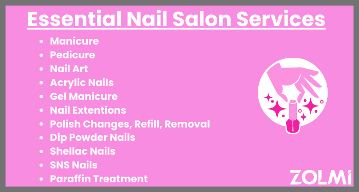 Essential nail salon services