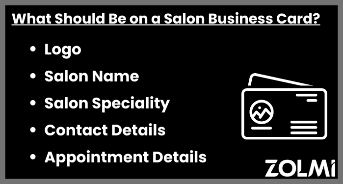 What should be on a salon business card?