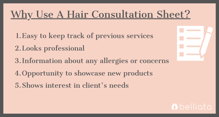 why use hair consultation sheet